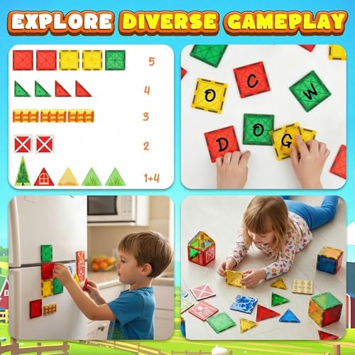 3 otters 37PCS Magnetic Tiles Toys Magnetic Building Blocks Educational STEM Toys for Christmas Party Gifts Kids Toddlers Preschool Classroom - Image 5