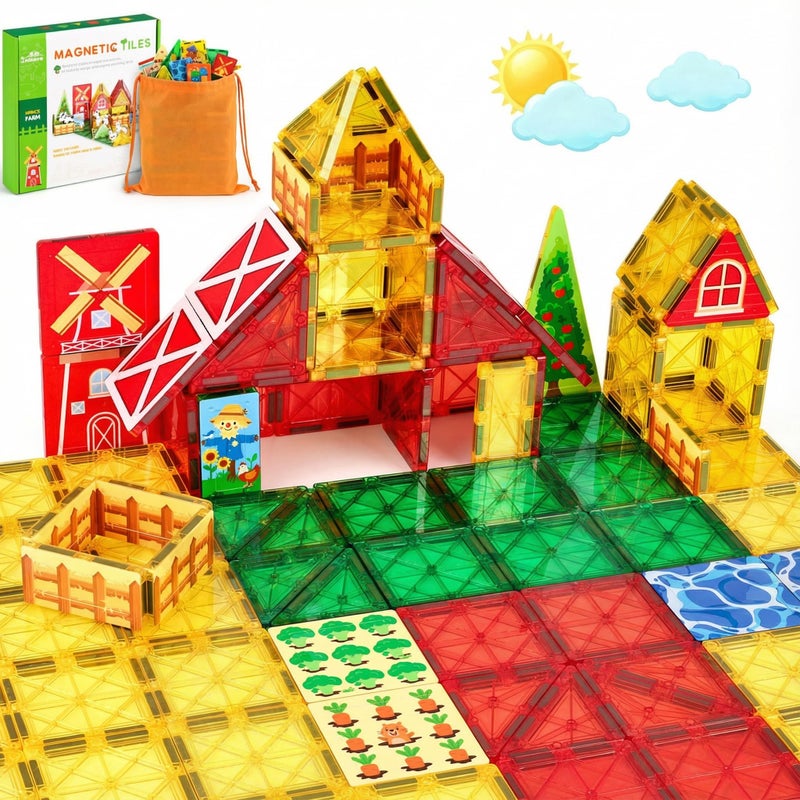 3 otters 37PCS Magnetic Tiles Toys Magnetic Building Blocks Educational STEM Toys for Christmas Party Gifts Kids Toddlers Preschool Classroom - Image 3