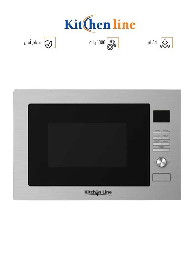 kitchen Line Built-in Microwave 34L - 1000W - Gray - KL34DCSS  - Image 1
