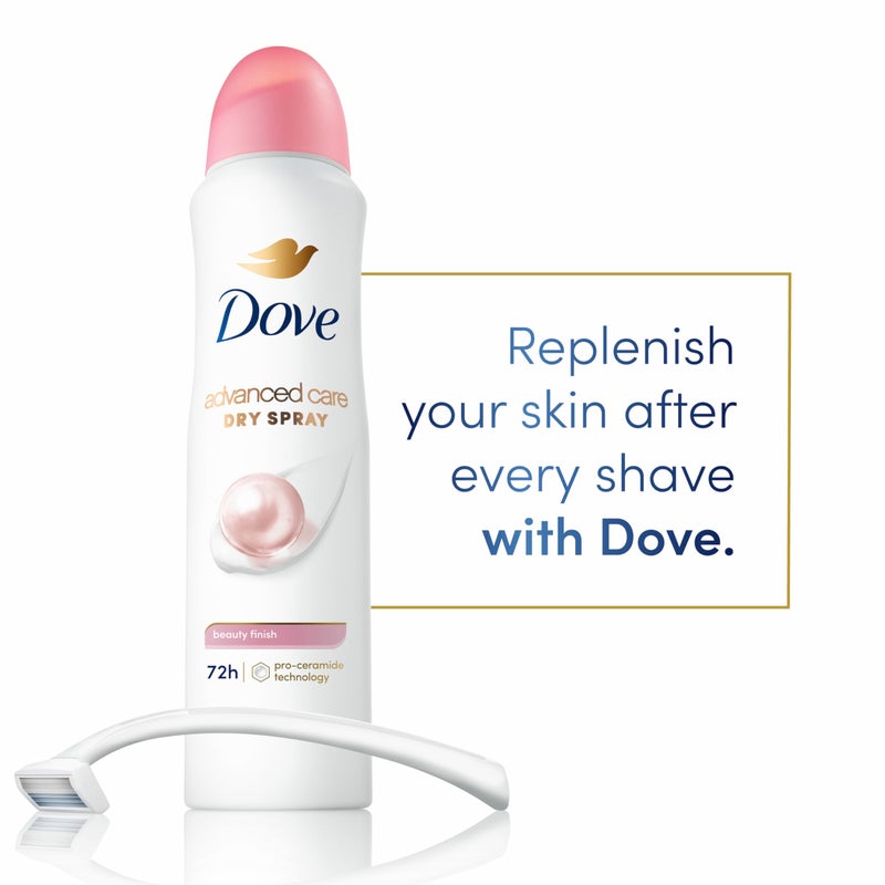 Dove دوف رذاذ مزيل العرق المتقدم للعناية بلمسة جمالية 3 عبوات للمساعدة في إصلاح حاجز البشرة بعد الحلاقة من خلال تعزيز مستويات السيراميد في البشرة لمدة 72 ساعة لنعومة الإبطين 3.8 أونصة - Image 2