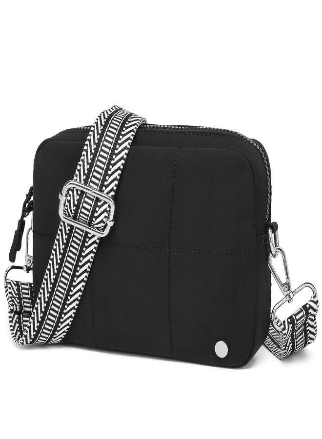 JEEHAN Quilted Crossbody Bags for women Designer Shoulder Handbags Small Purse, A09-black, Small, Crossbody Bags for Women - Image 1