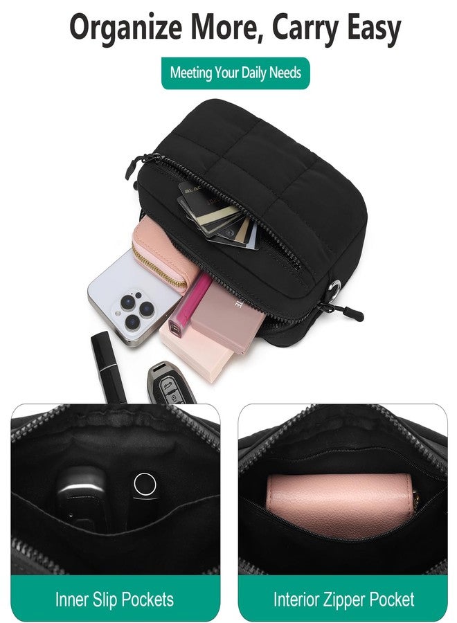 JEEHAN Quilted Crossbody Bags for women Designer Shoulder Handbags Small Purse, A09-black, Small, Crossbody Bags for Women - Image 5