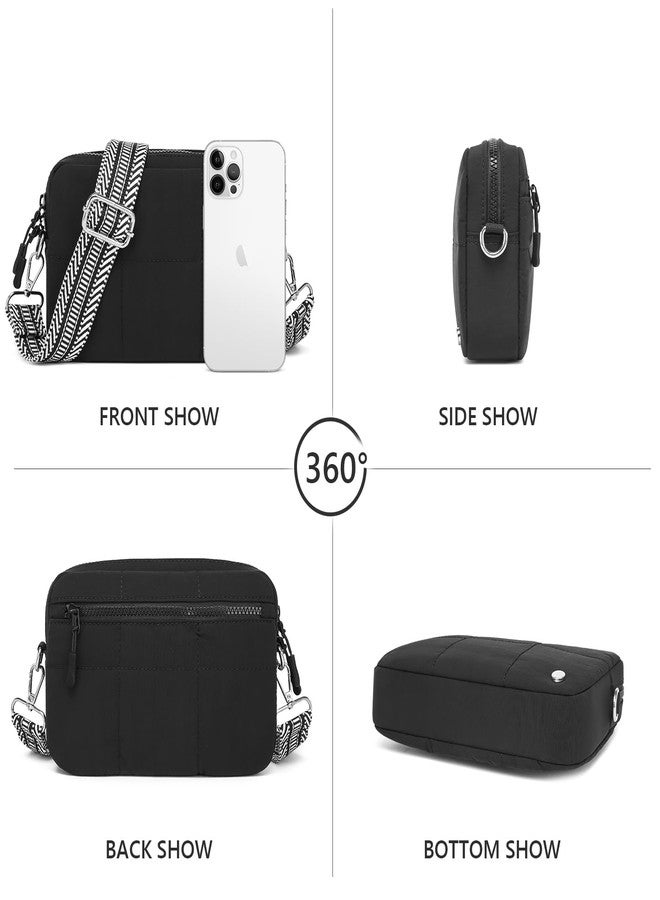 JEEHAN Quilted Crossbody Bags for women Designer Shoulder Handbags Small Purse, A09-black, Small, Crossbody Bags for Women - Image 4