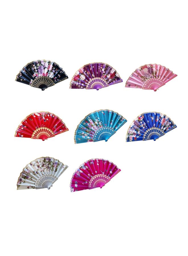 Loquat Sakura Pattern Foldable Hand Fan Black/Pink/White 24x3x2centimeter - Image 5