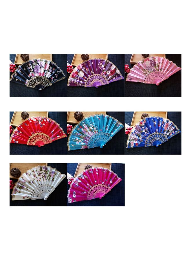 Loquat Sakura Pattern Foldable Hand Fan Black/Pink/White 24x3x2centimeter - Image 4