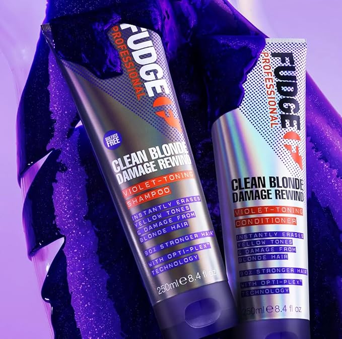 Fudge Professional Clean Blonde Damage Rewind Conditioner Bulk Size Intense Purple Toning for Blonde Hair Bond Repair Technology Sulfate Free 1 Litre - Image 5