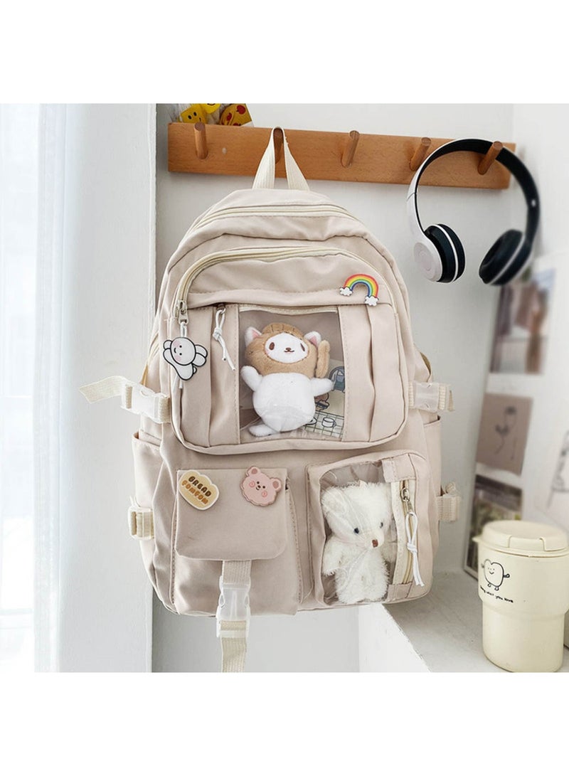 STAR BABiES Back To School Value Pack Set Kids School Bag With Lunch Box Cream  - Image 3