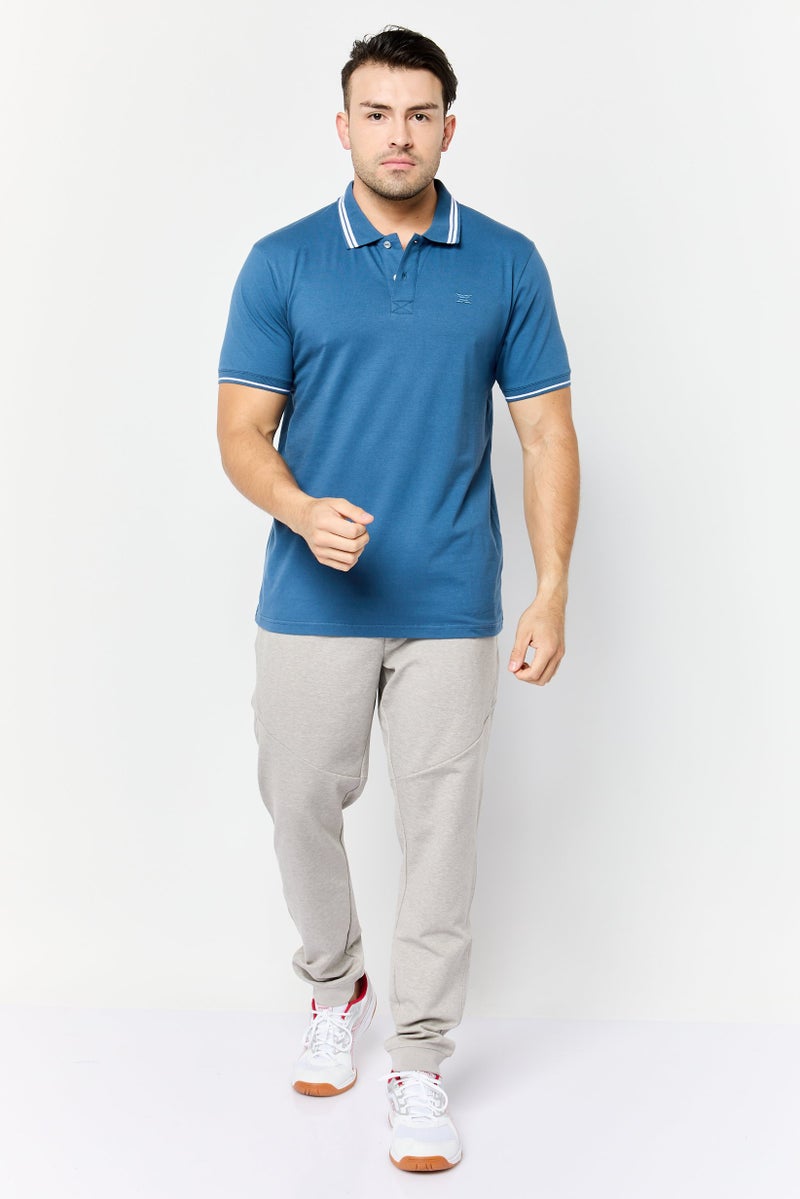 RBX Men Sportswear Fit Short Sleeve Outdoor Polo Shirt, Blue - Image 4