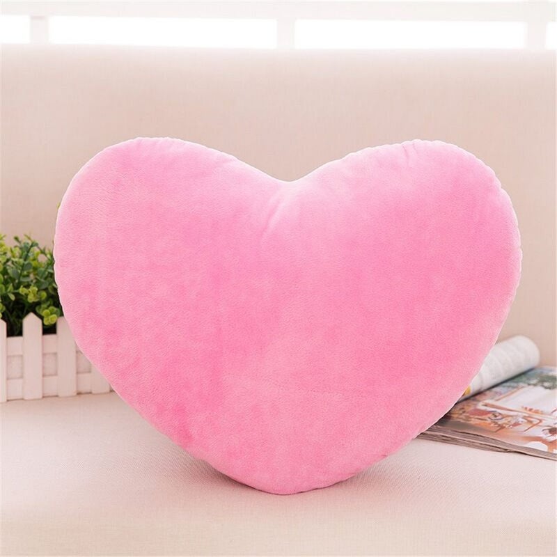 S-SSOY S_SSOY Plush Pillow Heart Shape Cushion Fluffy Throw Pillows Decorative Back Cushions for Friends Valentines Day Light Pink