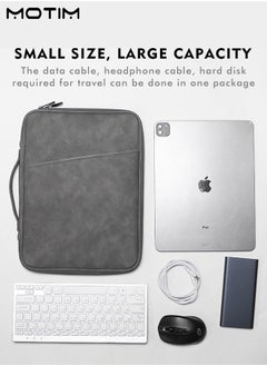 Motim Leather Laptop Bag Tablet Sleeve Case 11 Inch, Padded Zipper Bag Protective Briefcase for iPad/ 11 inch iPad Pro/ 10.2 inch iPad/ 10.9" iPad Air/ 10.5 inch iPad Pro Air, Galaxy Tab A8, Waterproof Tablet Sleeve Case  - Image 3