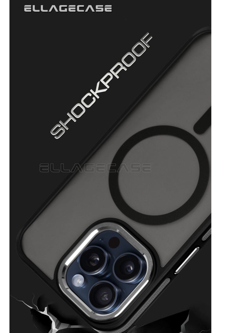 ELLAGECASE حافظة أنيقة لجهاز iPhone 15 Pro Max، حماية كاميرا قوية، مضادة للصدمات، حماية معززة، متوافقة مع ماغسيف والشحن اللاسلكي - Image 3