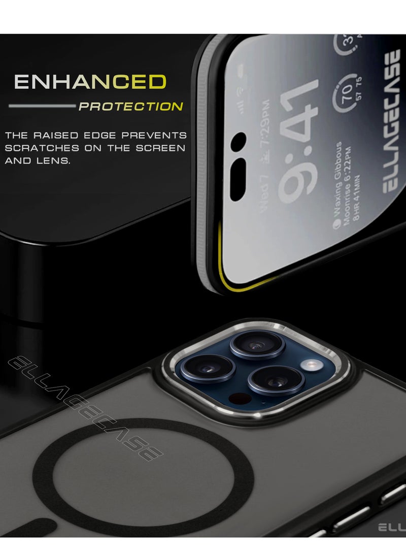 ELLAGECASE حافظة أنيقة لجهاز iPhone 15 Pro Max، حماية كاميرا قوية، مضادة للصدمات، حماية معززة، متوافقة مع ماغسيف والشحن اللاسلكي - Image 5