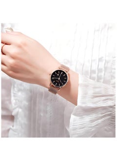SKMEI SKMEI Womens Watches Black Slim Thin Luxury Dress Stainless Steel Mesh Watches Fashion Waterproof Ladies Wrist Watch with Date  - Image 5