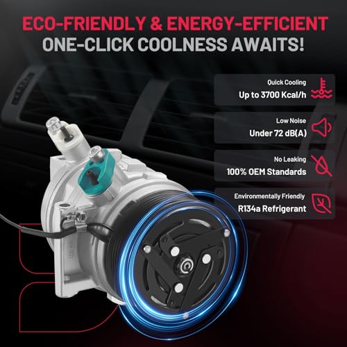 BDFHYK 58892 Air Conditioning A/C Compressor Compatible with Nissan March 2012-2018, Juke 2012-2014, Note 2014-2017 L4 1.6L, Tiida 2013-2014, Versa 2011-2019, Replace# 6513076 - Image 5
