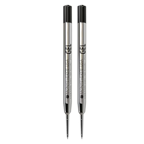 Monteverde Capless Gel Refills to Fit Parker-Style Ballpoint Pens, 0.5mm Extra Fine Needle Point, Black, 2-Pack, Smooth Writing Technology for Parker, Conklin, Schmidt, and More - Image 1
