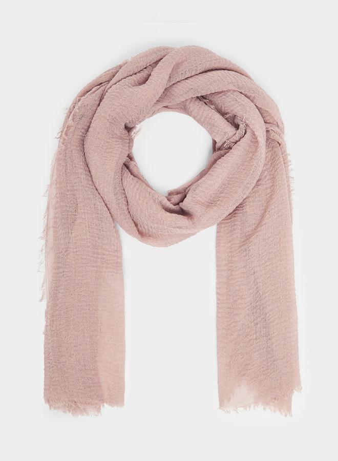 Amirah Light Pink Raw Edge Textured Hijab - Image 3
