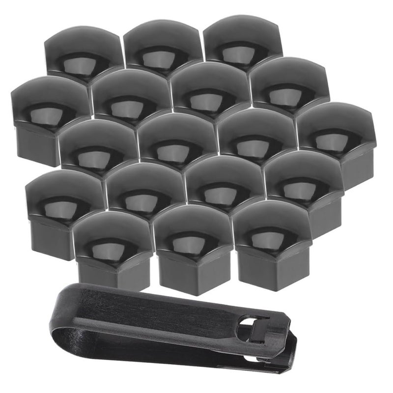 40PCS Black Nylon Lug Nut Caps with Hex Design Easy Install Wheel Bolt Covers - Image 2