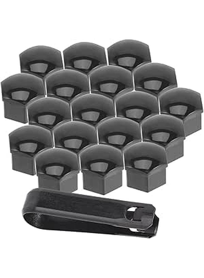 40PCS Black Nylon Lug Nut Caps with Hex Design Easy Install Wheel Bolt Covers - Image 1