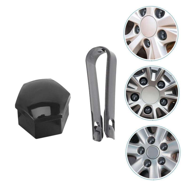 40PCS Black Nylon Lug Nut Caps with Hex Design Easy Install Wheel Bolt Covers - Image 5