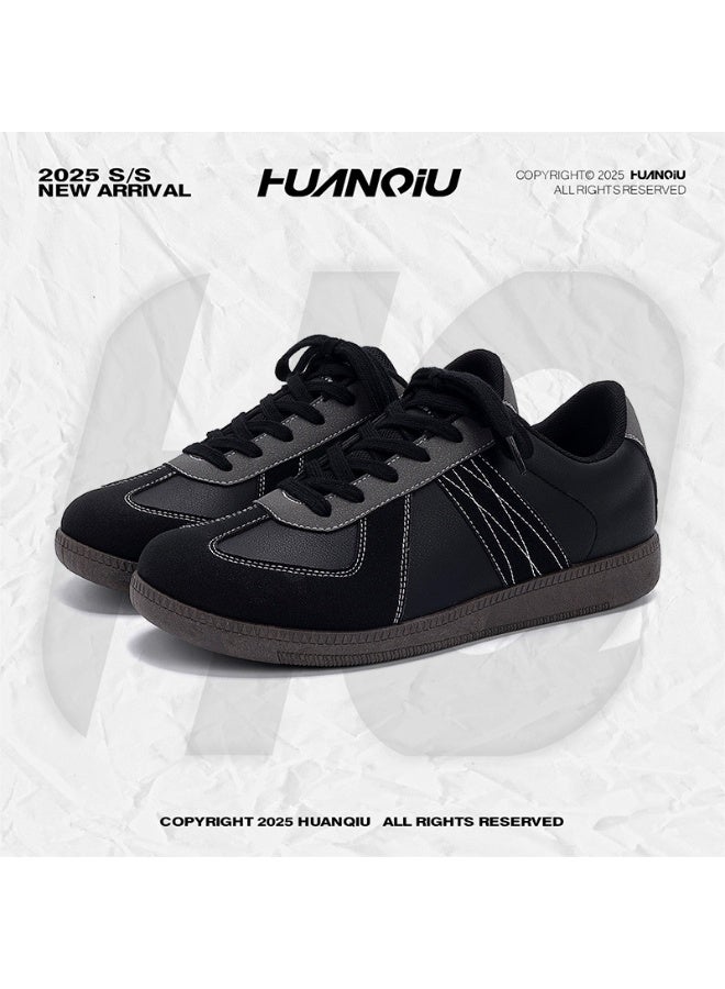 HUANQIU 2025 HUANQIU New S/S Casual Sneakers - Black & Gray Stylish Low-Top Shoes for Daily Wear 41SZIE