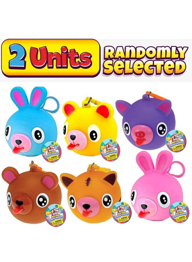 Ja-Ru Animal Squeeze Ball W/ Keychain 2.5 (2 Squishy Balls) Squeaky Ball With Squeaky Sound & Tongue Out Small Animal Toys For Kids. Anxiety Relief Stress Ball Autism Toys. Party Favors. 43442S - Image 2
