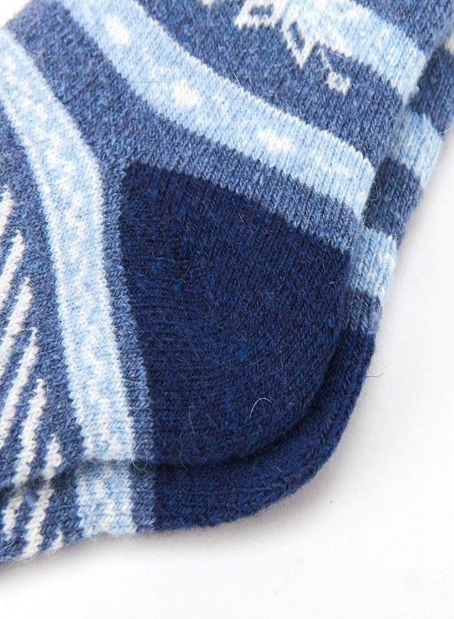 Mardonskey Baby Kids Winter Warm Socks Boys Wool Socks Thick Thermal Crew Socks for Boys Snowflake 6 Pairs 1-2 Years - Image 5