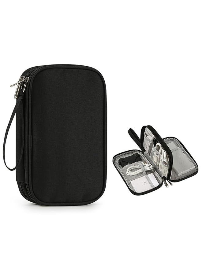 إي سي في في حقيبة منظم الكابلات حقيبة السفر التقنية المحمولة مع سحاب جيوب تخزين إلكترونية متعددة لشاحن سلك الكابل سماعة الهاتف بطاقة Sd - Image 1