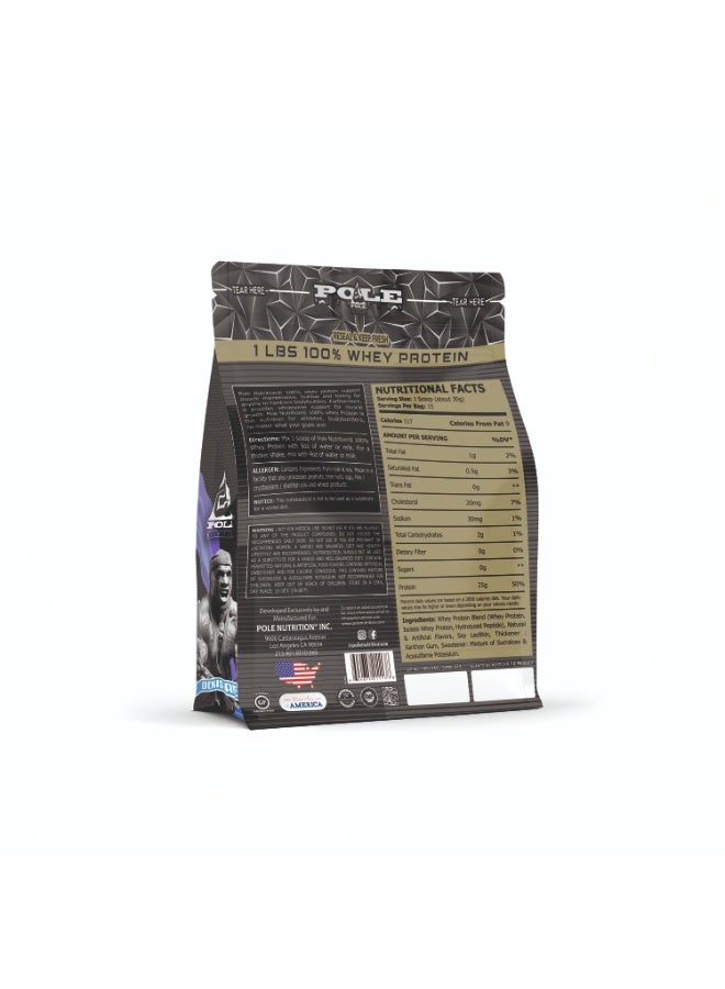 POLE NUTRITION بروتين مصل اللبن 100% 1 رطل (0.45 كجم) - مشروب بروتين عالي مع صفر سكر (مافن التوت الأزرق) - Image 2