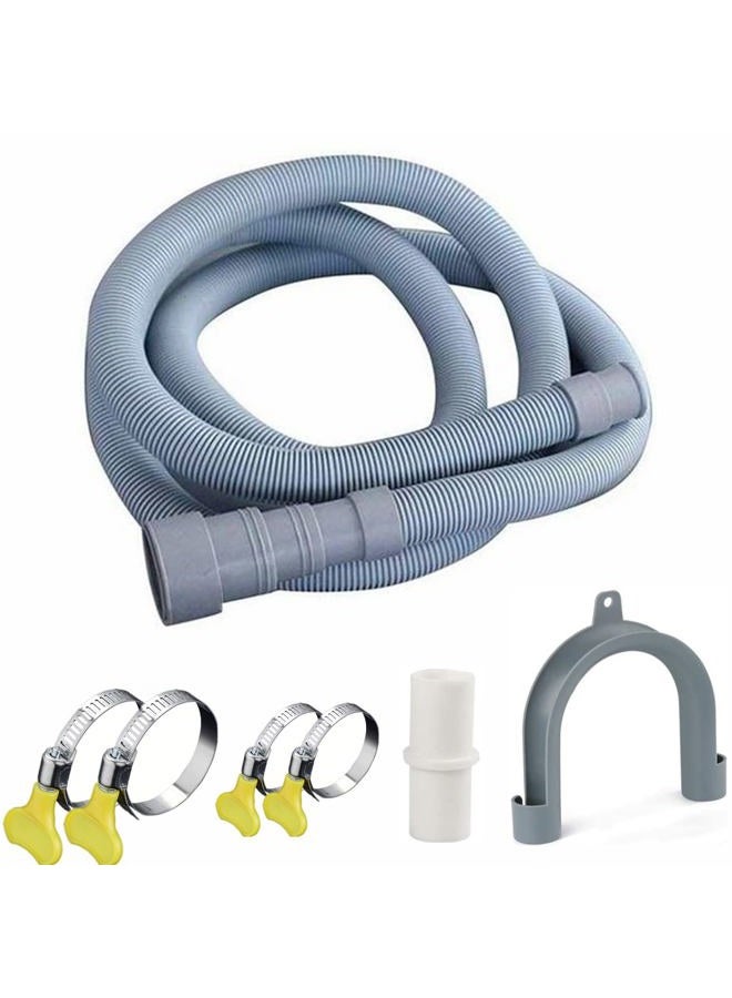 Elyfree 10ft Washing Machine Drain Hose, Universal Drain Hose Extension Kit for Washer, Dishwasher, Flexible Discharge Hose for LG/ GE/ Samsung, Fit up to 1-1/2 Inch Drain Outlets (10) - Image 1