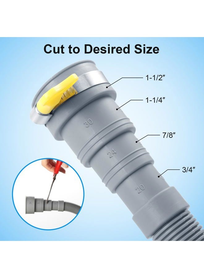 Elyfree 10ft Washing Machine Drain Hose, Universal Drain Hose Extension Kit for Washer, Dishwasher, Flexible Discharge Hose for LG/ GE/ Samsung, Fit up to 1-1/2 Inch Drain Outlets (10) - Image 3