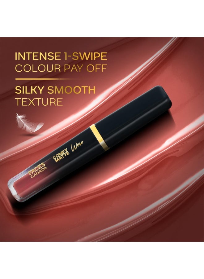 Facescanada Comfy Matte Wow Liquid Lipstick Nude Nectar 08 3.8ml Long Lasting - Image 2