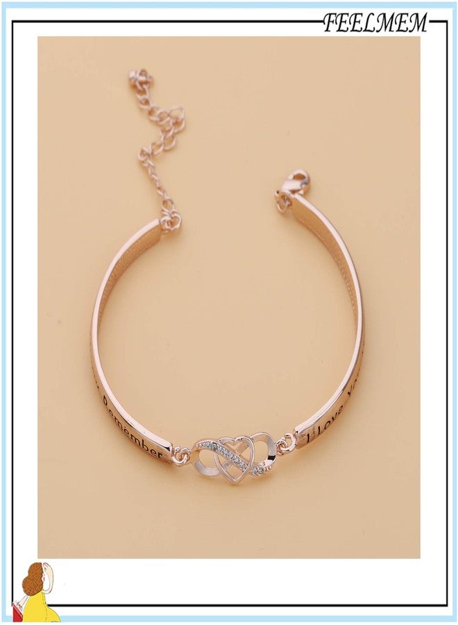 FEELMEM Mom Gifts Bracelet Always Remember I Love You Mom Infinity Love Heart Bracelet Mom Birthday Gifts from Daughter(rose gold) - Image 4