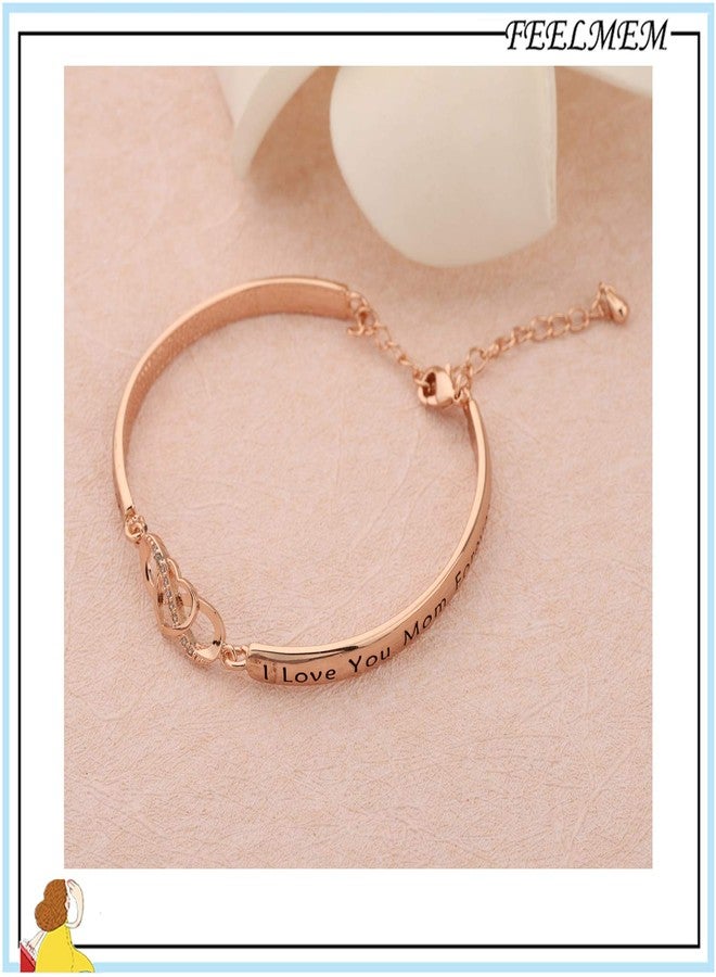 FEELMEM Mom Gifts Bracelet Always Remember I Love You Mom Infinity Love Heart Bracelet Mom Birthday Gifts from Daughter(rose gold) - Image 3