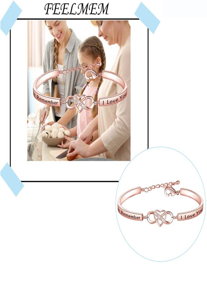 FEELMEM Mom Gifts Bracelet Always Remember I Love You Mom Infinity Love Heart Bracelet Mom Birthday Gifts from Daughter(rose gold) - Image 5