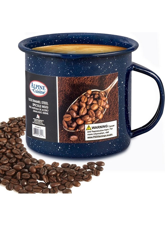 Alpine Cuisine Alpine Cuisine Enamel Steel Dark Blue Speckle Mug 12oz - Both Hot & Cold Beverage Coffee Mug for Office & Home, Dishwasher Safe, Small Coffee Mug for Coffee, Tea, Cappuccino  - Image 3