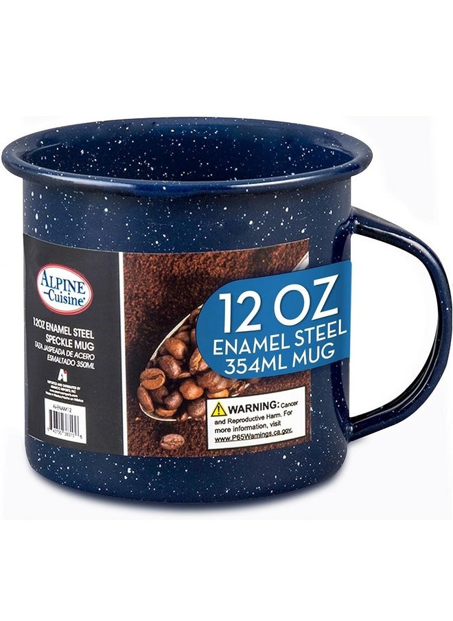 Alpine Cuisine Alpine Cuisine Enamel Steel Dark Blue Speckle Mug 12oz - Both Hot & Cold Beverage Coffee Mug for Office & Home, Dishwasher Safe, Small Coffee Mug for Coffee, Tea, Cappuccino  - Image 1