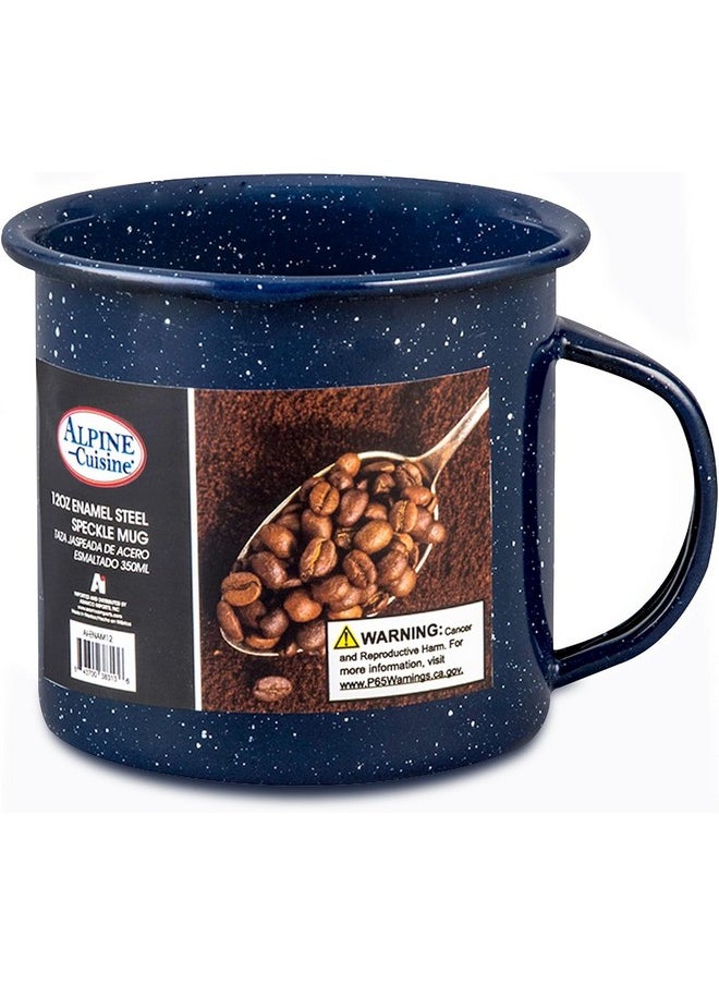 Alpine Cuisine Alpine Cuisine Enamel Steel Dark Blue Speckle Mug 12oz - Both Hot & Cold Beverage Coffee Mug for Office & Home, Dishwasher Safe, Small Coffee Mug for Coffee, Tea, Cappuccino  - Image 2