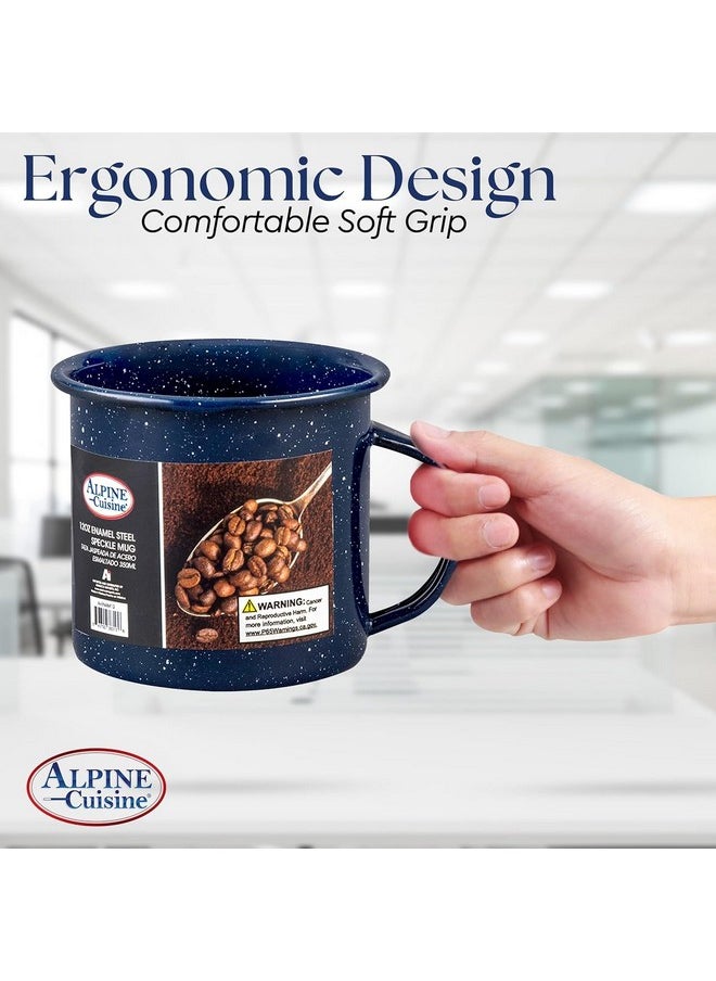 Alpine Cuisine Alpine Cuisine Enamel Steel Dark Blue Speckle Mug 12oz - Both Hot & Cold Beverage Coffee Mug for Office & Home, Dishwasher Safe, Small Coffee Mug for Coffee, Tea, Cappuccino  - Image 5