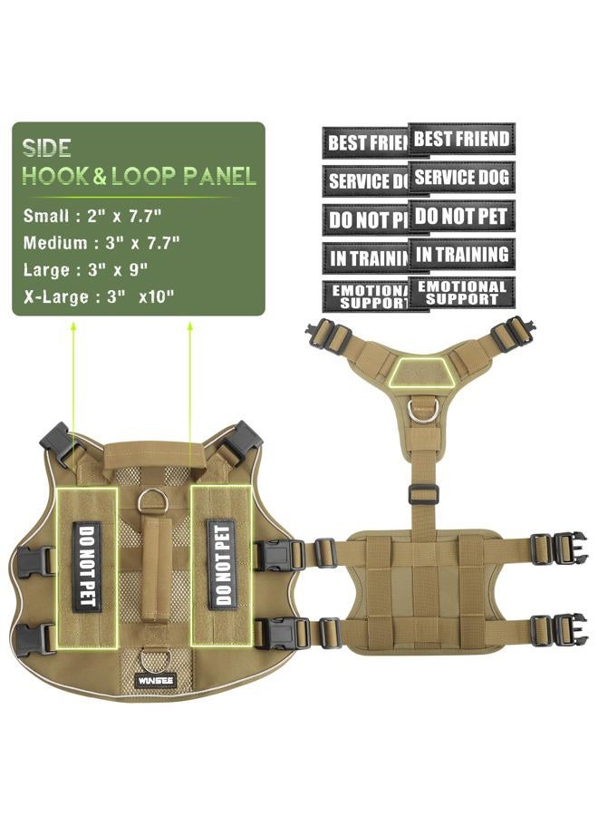 WINSEE Mesh Dog Harness with 10 Pet Patches for Medium Service Dog in Training, Breathable Tactical Molle Vest with Double Handle, Reflective Military Pet Vest for Walking Hiking - Image 5