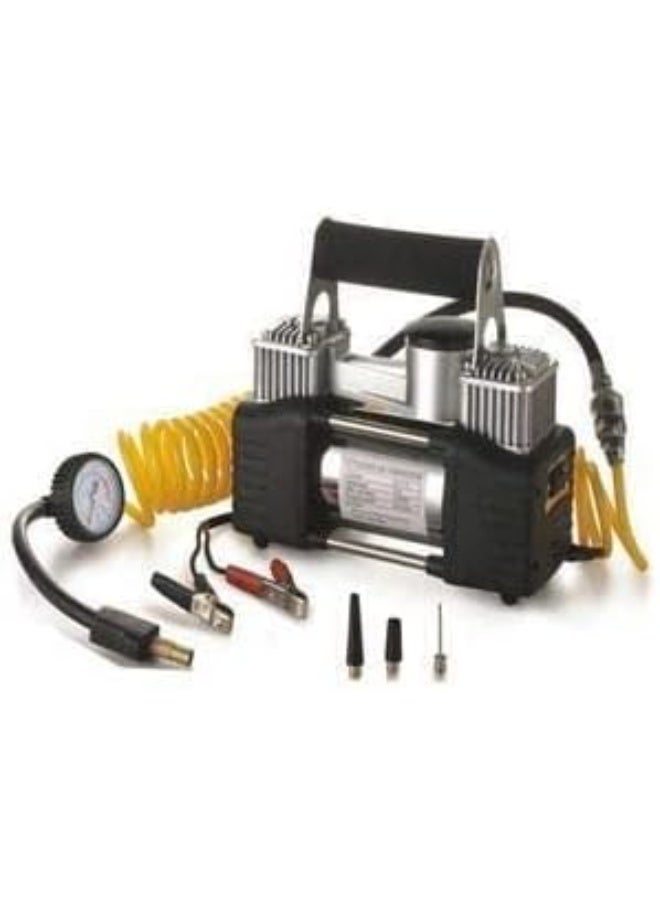 High-Power 2-Cylinder Car Tire Air Compressor - Heavy Duty Portable Inflator - Fast Performance Air Pump for Cars, SUVs, and Trucks - Image 2