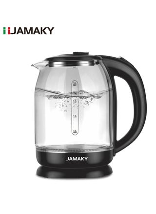 Electric kettle with Italian technology , JMK9506 is used at home and in the office, with an elegant design that adds a touch of beauty. The kettle features fast heating with a power of 1800 watts and a large capacity (1.8 liters). Automatic shut-off when boiling and degree rotating base , High borosilicate glass  , and blue LED light inside - pzsku/Z7EE5AE4989ABE8F9555FZ/45/1749650648/69c039d3-4d7f-487c-bd9b-c880ea5190ea