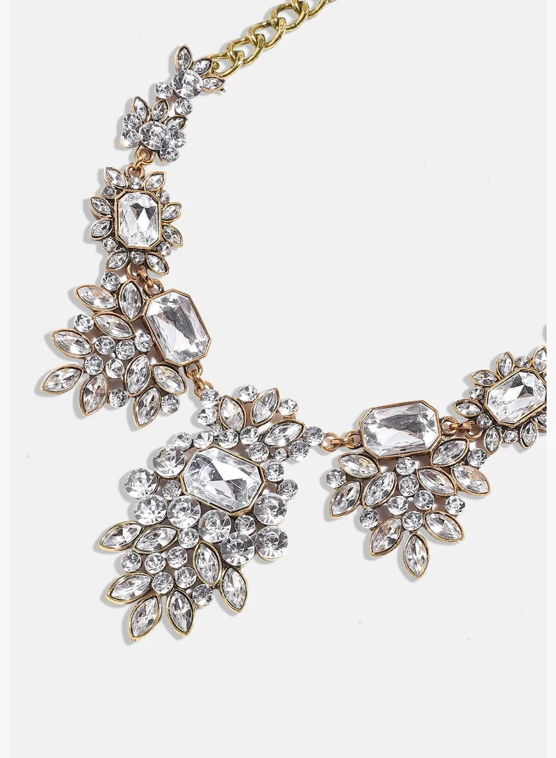 SOHI Gold Plated Designer Stone Party Wear Necklace For Women