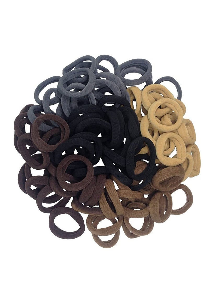 Loquat 100 pcs Thick Cotton Hair Ties, Girls Hair Bands Elastic Hair Bands Hair Accessories 100pcs Multicolor - Image 1