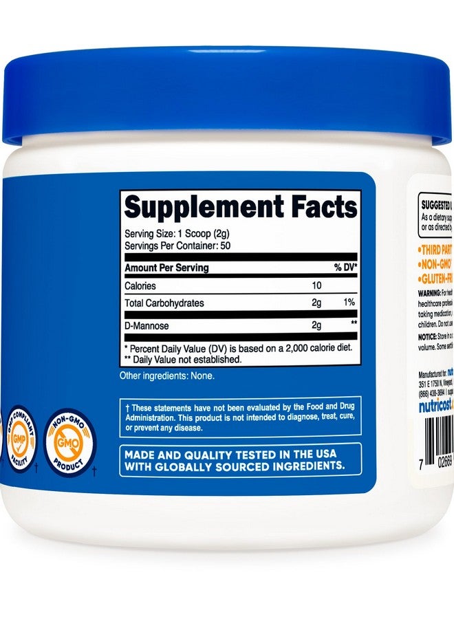 Nutricost D-Mannose Powder 100 Grams (50 Servings) - Non-GMO and Gluten Free - Image 5