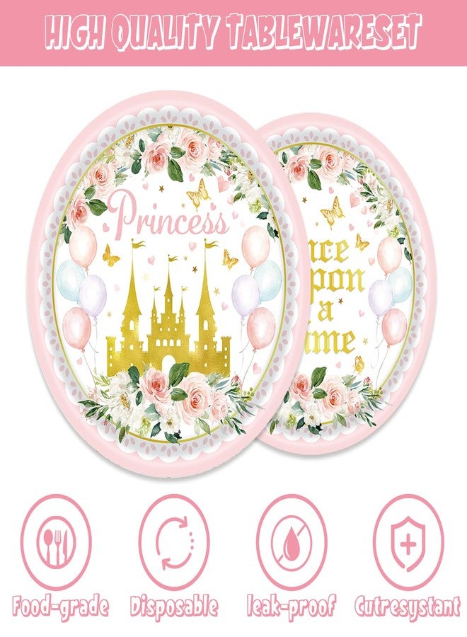 Ldcx 141pcs Princess Party Decorations Disposable Tableware Set Inculde Plates Napkins Knives Forks Straws Cup and Tablecloth for Birthday Party Bridal Serve 20 Guests - Image 4