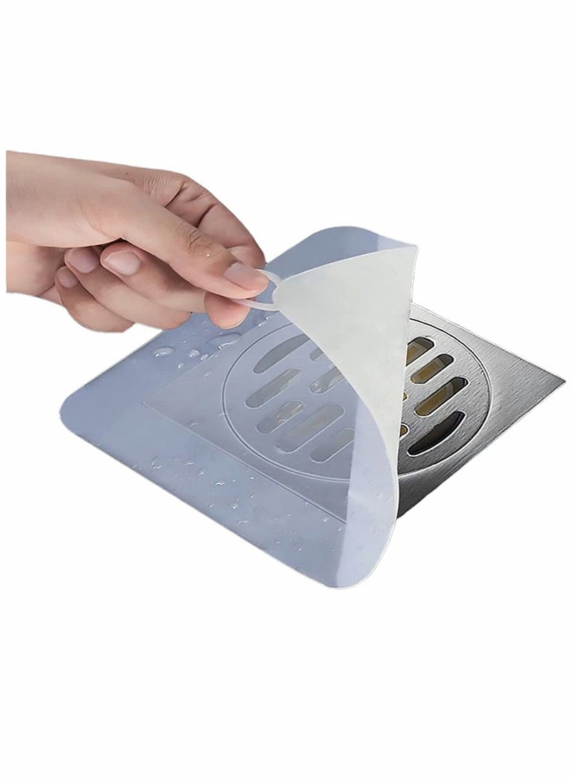 KASTWAVE 4 Pcs Drain Cover, Bathroom Drain Plugs Tub Stopper Sewer Drain Cover Mat Silicone Deodorant Pad Shower Drain Stopper Floor Drain Anti-odor Pad Mat, for Kitchen, Laundry, Toilet, Grey (12cm*12cm) - Image 2