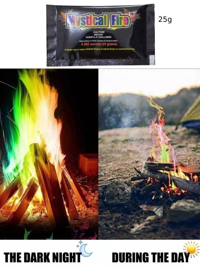 Elite Dose Mystical Magical Flames Color Fire Packets -Fire Colors for Campfires, Fire Pits, Indoor and Outdoor Fireplaces-Hue-Changing Cosmic Flame Powder for Kids and Adults - Camping Accessories 25g - Image 3