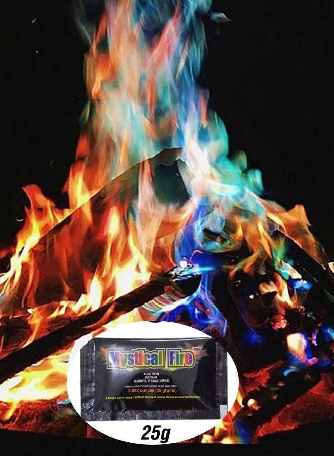 Elite Dose Mystical Magical Flames Color Fire Packets -Fire Colors for Campfires, Fire Pits, Indoor and Outdoor Fireplaces-Hue-Changing Cosmic Flame Powder for Kids and Adults - Camping Accessories 25g - Image 1