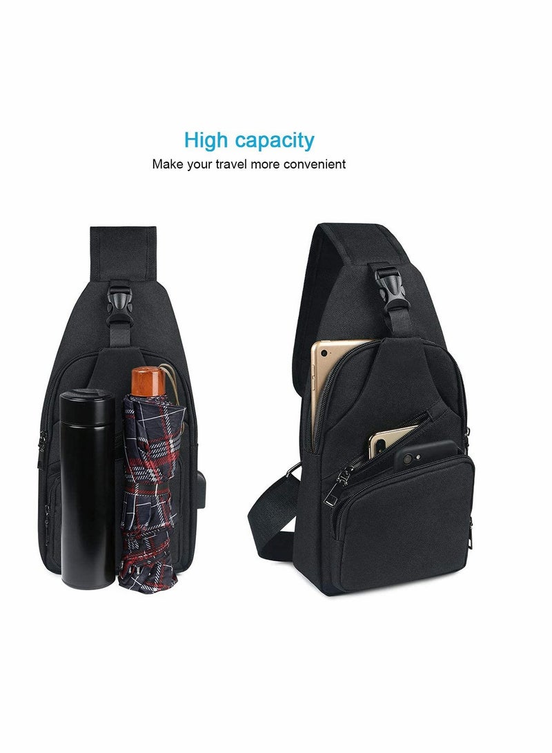 Zikra Sling Bag Chest Bag with USB Charging Port Men Women Lightweight Crossbody For HikingCycling Traveling - Image 5