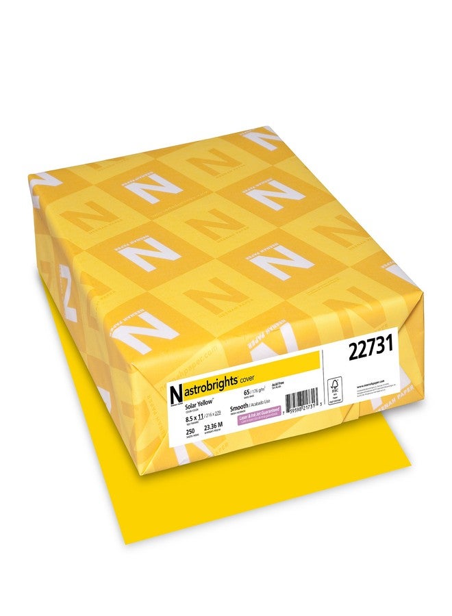 Astrobrights Color Cardstock, 65 lb Cover Weight, 8.5 x 11, Solar Yellow, 250/Pack - Image 1